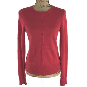 deep red cardigan