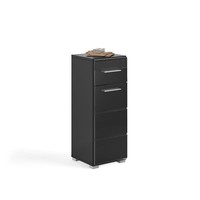 Xonox.Home Badschrank Standschrank Badkommode Schrank Linus Schwarz 30X79X30 Cm