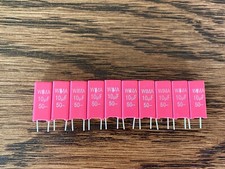 10 New 10 uF 50V Wima MKS Film Capacitors for Stereo Rebuilds 5mm Pitch Qty 
