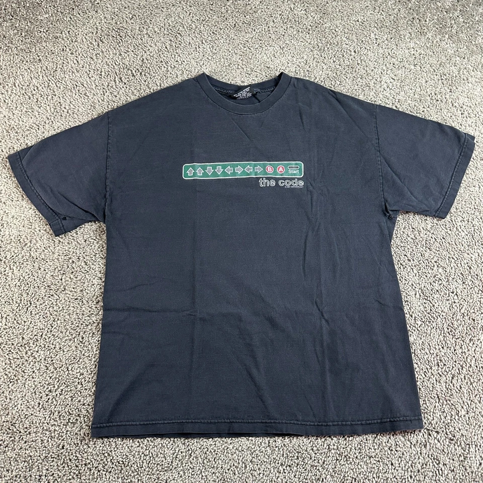 复古游戏皮肤 Konami Code 衬衫男式 XL 黑色复古短袖玩家阅读 — 第 2/4 张图片