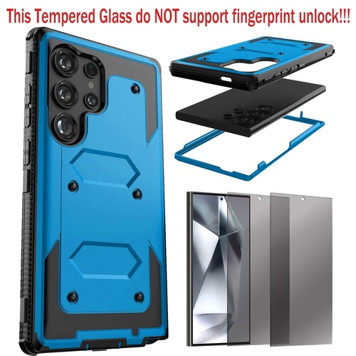 For Samsung Galaxy S24 +/Ultra/FE Hybrid Case Cover / Privacy Screen Protector - Picture 50 of 89