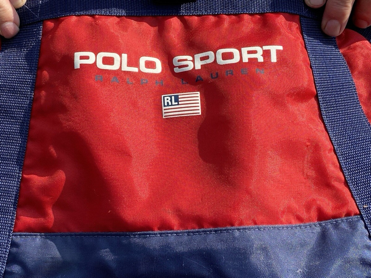 Polo Sport Ralph Lauren Duffle Bag Red Blue USA Flag Carry On Gym