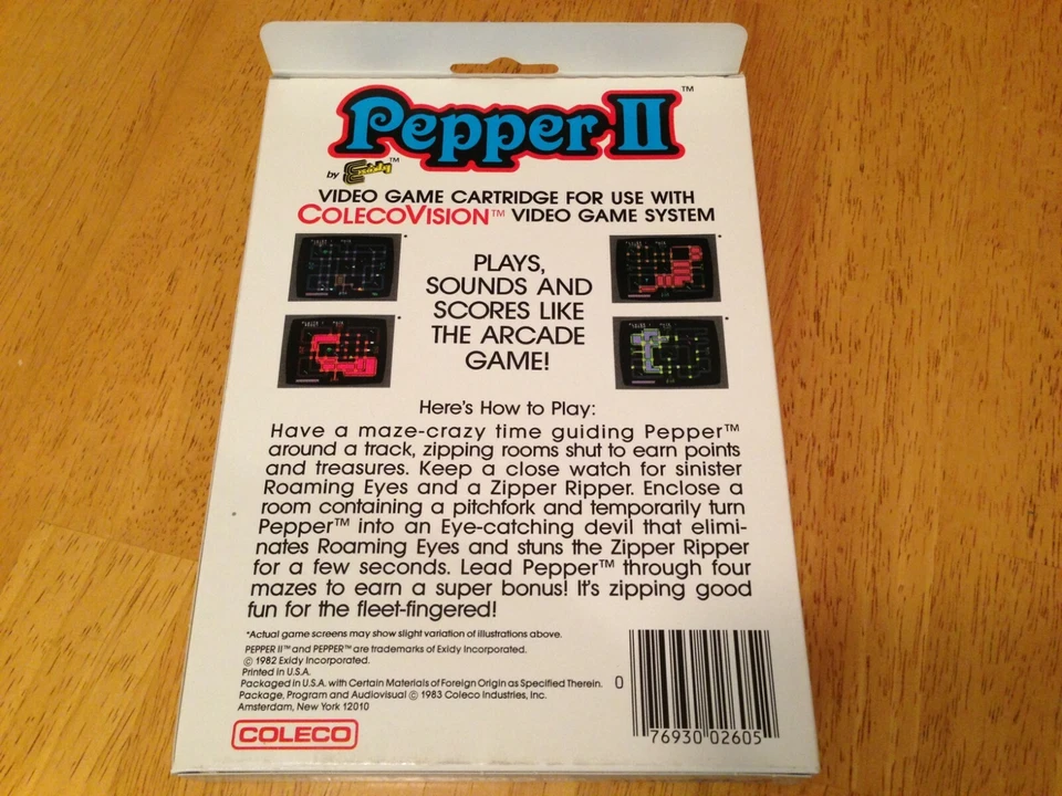 PEPPER II  - COLECOVISION Video Game System NEW & SEALED !!  - Image 2 of 4