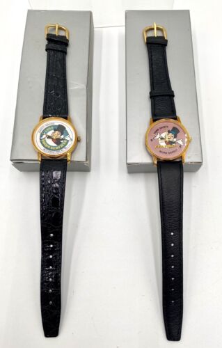 Paar 2 Disney Jiminy Cricket Uhren Safety Award 1993 & 1994 Darsteller Neu