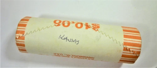 2005 P Kansas Statehood Quarter BU Roll- 40 Coins Bank wrapped