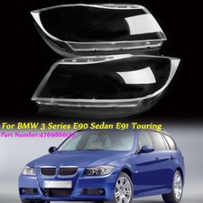 Coppia Cover Lente Copertura Faro Anteriore Per BMW 3 Serie E90 E91 2005-2012