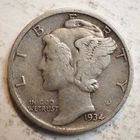 1934 P MERCURY HEAD SILVER DIME ***NICE COIN!*** - FREE SHIPPING! A7610