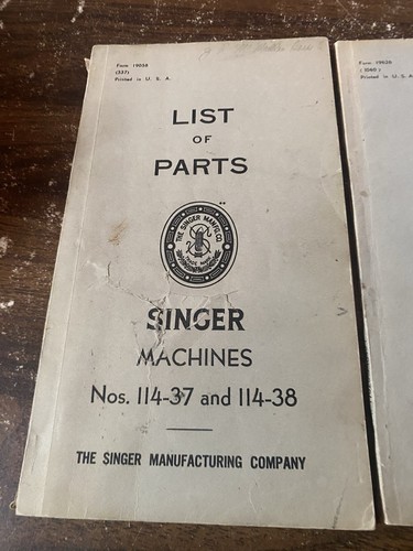 Singer Sewing Machine List Of Parts Manual Nos. 114-37 and 114-38 & 147-88 (2) - Picture 3 of 5