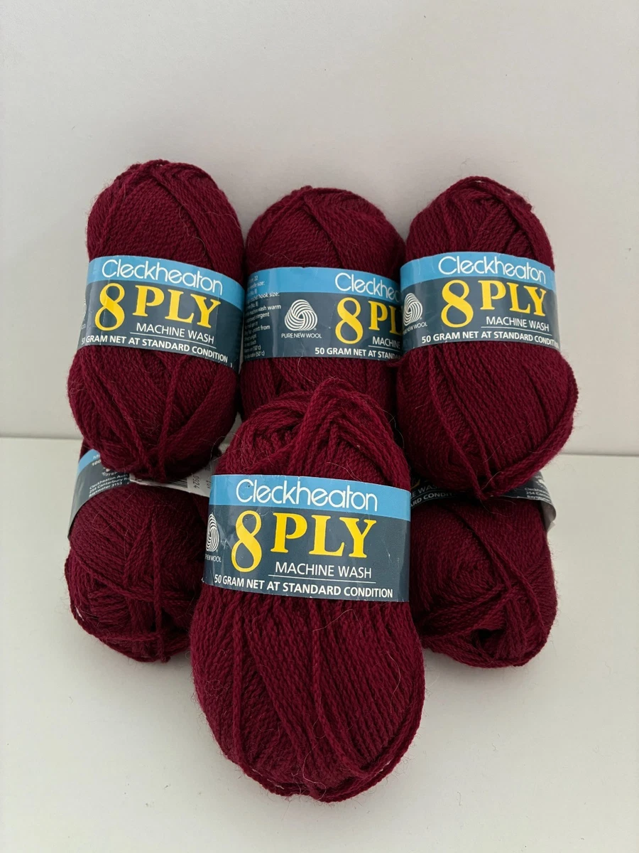 7 BALLS CLECKHEATON 8ply machine BURGUNDY Knitting crochet wool yarn tweed fleck