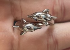 New Sterling Silver Dolphins Band 5.0grams Ring Size 7.25