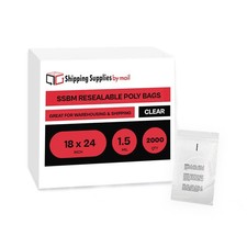 Resealable Clear Poly Bags with Suffocation Warning 18 x 24" 1.5 Mil 2000 Pcs