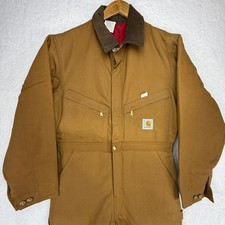 Carhartt Coveralls Red Quilt Lined Mens 36 996Q Brown NWT NOS Bibs USA