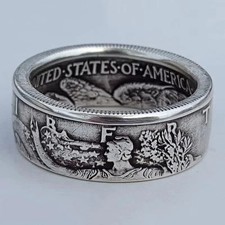 Silver Dollar Coin Ring Handmade Crafted Rare Silver Morgan Men Rings