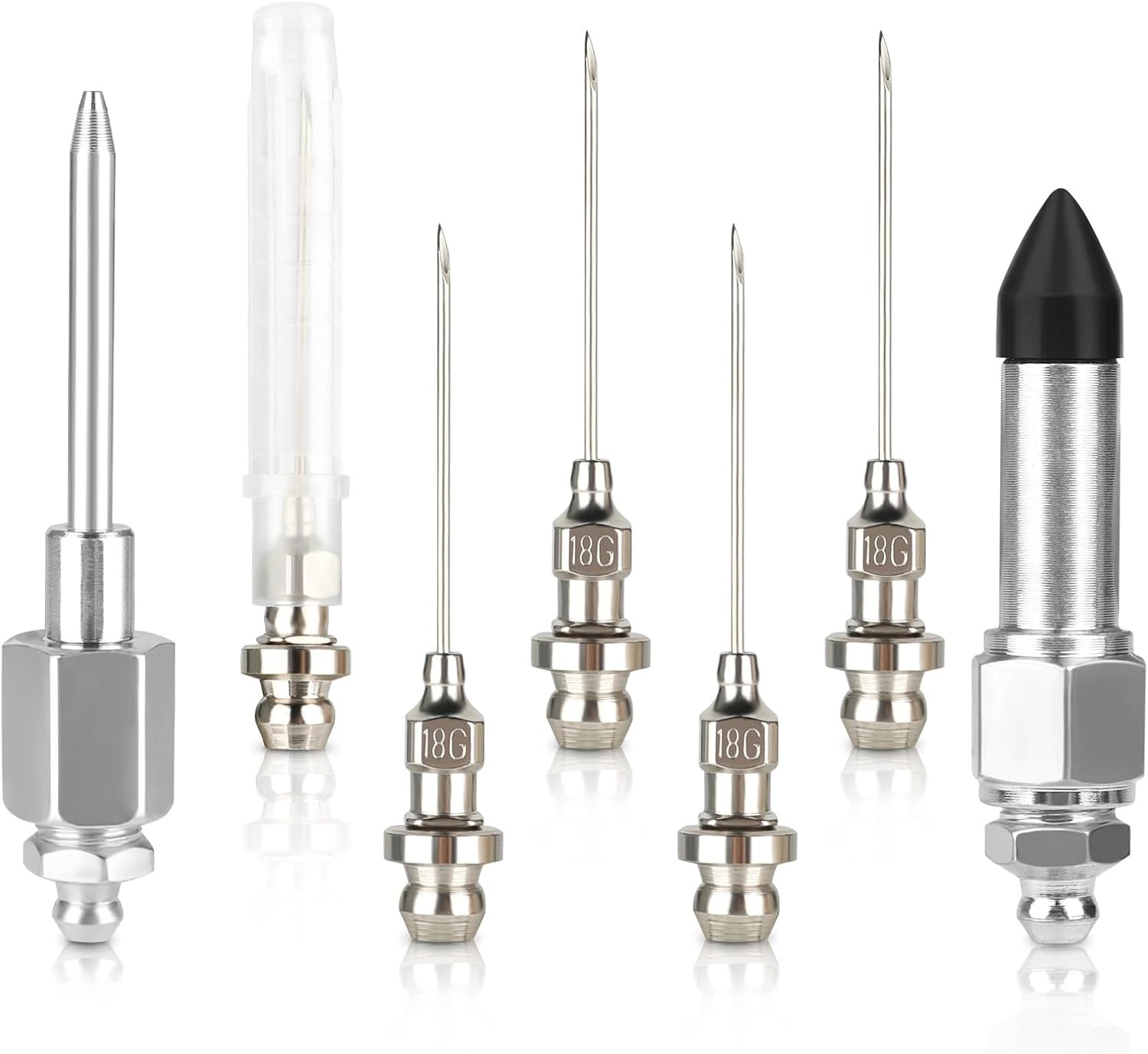 7PCS Grease Gun Needle Accessory Set, 5 PCS Silver-7PCS 