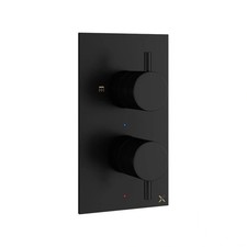 Crosswater MPRO 2 Outlet 2 Handle Thermostatic Shower Valve Matt Black