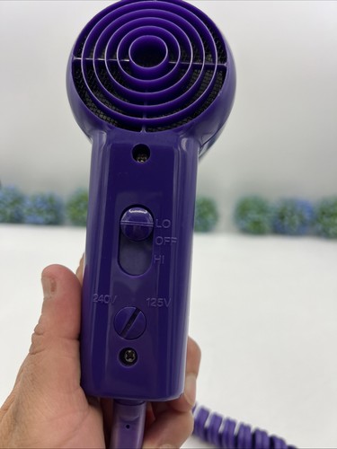 Vtg Conair 1250 High Energy Purple Hair Dryer Model 101R 90s Y2K Compact Travel - Picture 4 of 11
