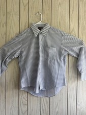 NWOT 1970's Xanadu Fruit Of The Loom Blue White Sleeve Long Shirt 17-17.5 XL USA
