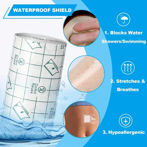 Emalla 3 Rolls Tattoo Second Skin Film Waterproof Tattoo Aftercare Bandage image 4