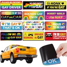 12 Pcs Funny Gay Car Magnets Bumper Prank Rainbow Cute