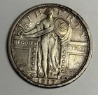 AU 1917-P Type 1 Standing Liberty Silver Quarter, Almost UNC U.S. 25c Type Coin