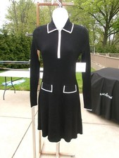 NWT ELLEN TRACY BLACK&WHITE TRIM SWEATER DRESS XS