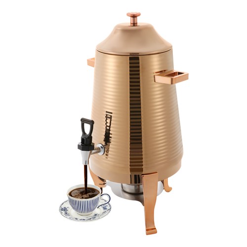 Distributore di Bevande in Acciaio Inox Oro Rosa 13L, Dispenser di Bevande Calde con Supporto - Foto 5 di 12