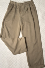 Perry Ellis Portfolio Mens Beige Pleated Dres...