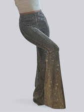 Good American Crystal Pull on Flare Pants