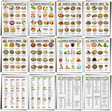12 Pcs Diabetes List Diabetes Meal Chart Information Diet Plan, Low Carb Foods