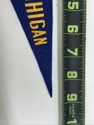 1950s Vintage Michigan Wolverines Football University MINI Pennant 3.5x9 Inch - Picture 5 of 6