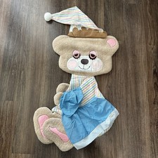 Morgan Teddy Beddy Bear Nursery Wall Hang Plush Sherpa Holding Blanket 40 Inch