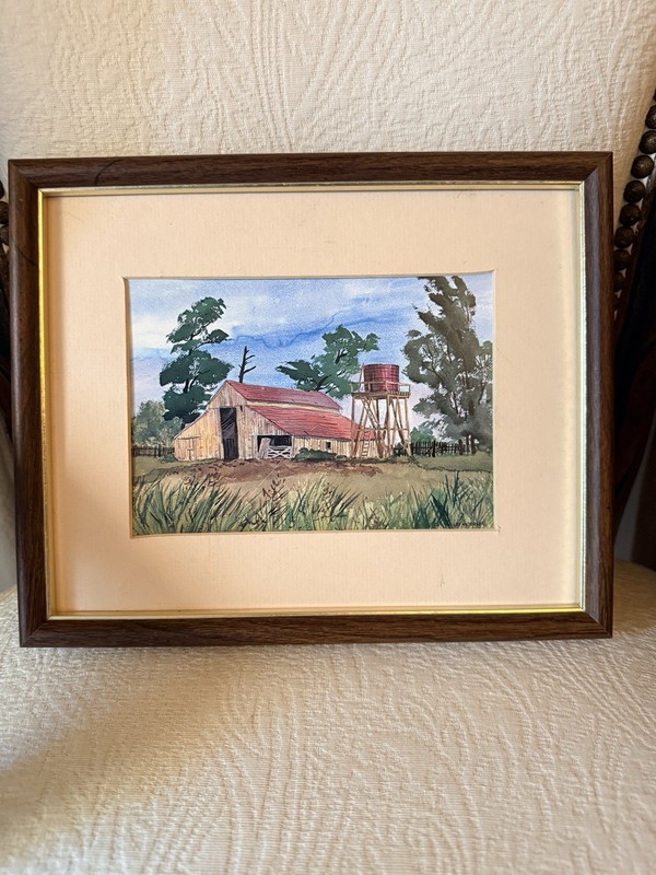 Original Watercolor Painting 8.5x 9.5 Les Anderson San Juan Bautista California