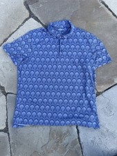 BONOBOS Men Polo Shirt XL Blue GOLF FLATIRON Standard Fit Jacquard Performance