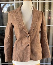 OSCAR DE LA RENTA Vintage Brown tweed wool jacket Blazer 6