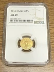 2016 American Gold Eagle $5 Coin 1/10 oz. Graded MS69 by NGC 30th Anniversary ⭐️