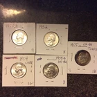WASHINGTON QUARTERS LOT OF 5 SILVER 1952 1953-D 1954 1954-D 1955 CHOICE COINS
