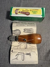 Vintage The Speedy Stitcher SEWING AWL Kit Stewart Mfg Co Instruct & Box