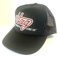 Vintage  Merle Haggard Trucker Hat HAG “The Legend Goes On” Snapback Black