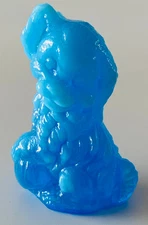 Boyd Glass Skippy the Dog Azure Blue 1986 #31 B in Diamond w/ One Line Figure