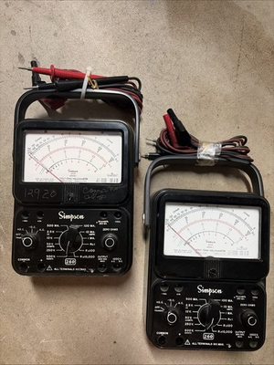 #ad Lot Of 2 Simpson Series 7 Volt Ohm MilliammeterMultimeter TESTED WORKS $450.00