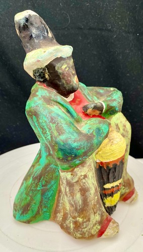 CECILIA MATTOS, PAPEL MACHÉ, HOMBRE CON PANDERETA 9", DE LA SERIE FIGARI, 2002 g - Imagen 3 de 11