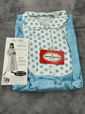 Vintage Women's Ideal Lady Full Length Flannel Gown Pajamas Size 38 Blue Dots