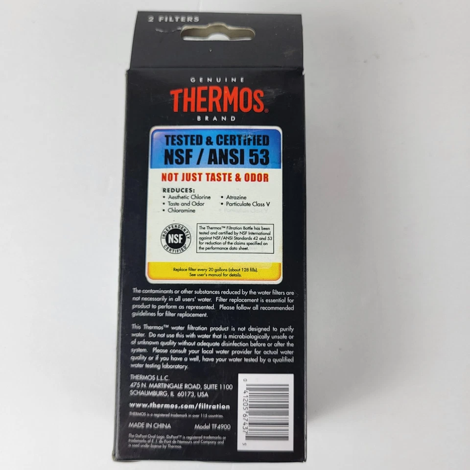 Paquete de 2 filtros de repuesto termo NSF 53 certificado TF4090 filtro de botella de agua Foto 2 de 4