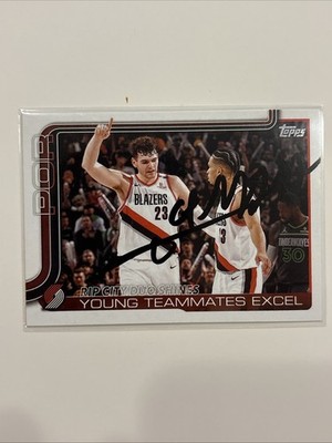 2025-26 Topps #289 Rip City Duo Shines: Young Teammates Excel Camara Signed On