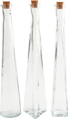 VBS Glasflaschen Geo Set 3 Stück 200 ml Höhe 32 cm Dekoflaschen Vasen