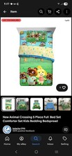 Animal Crossing Comforter Twin/Full Reversible Set Kid Bedding Colorful Bear Dog