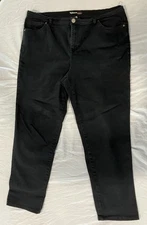 Style & Co. Womens Black High Rise Stretch Straight Leg Dark Wash Jeans Size 18W