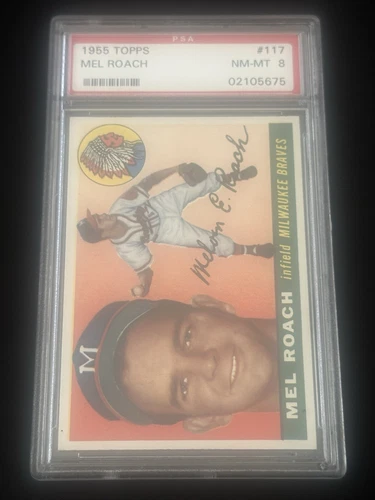 1955 Topps #117 Mel Roach PSA 8 NM-MT
