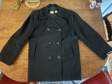 Classic vintage peacoat with original-style U.S. Navy fouled anchor buttons