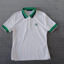 G Fore Golf Polo Shirt Womens Small White Stretch Casual Green Trim Preppy